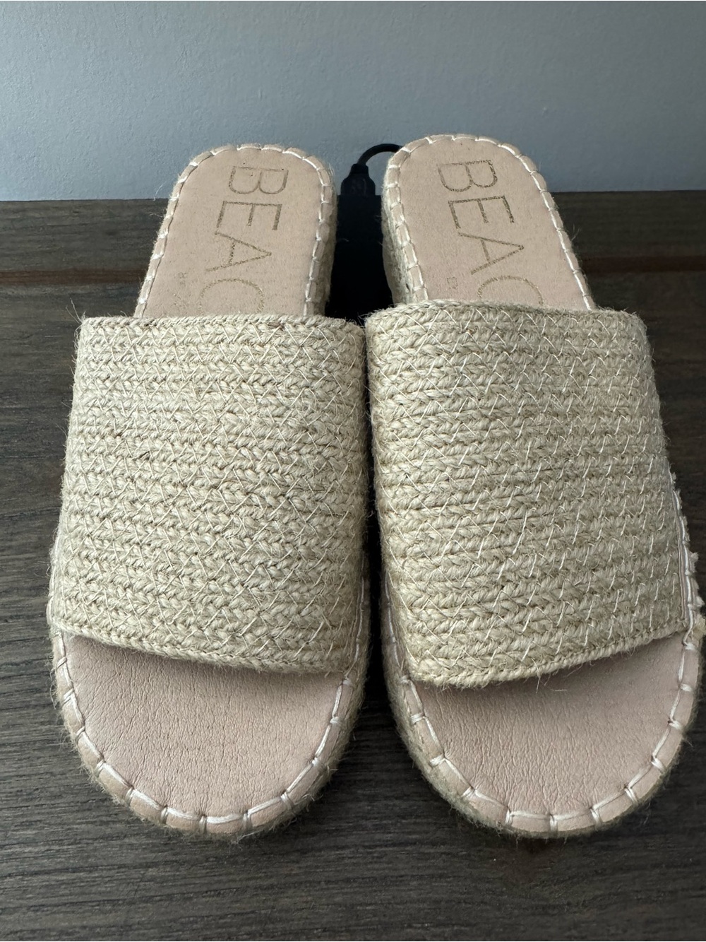 Beach Natural Braided Slide Sandals